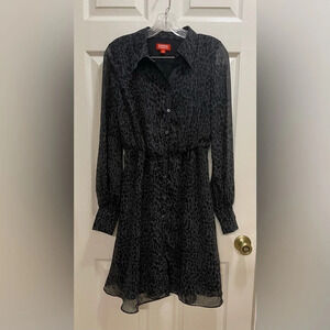 Kirna Zabete For Target Leopard Print Dress Size Medium Sheer Gray and Black